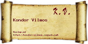 Kondor Vilmos névjegykártya